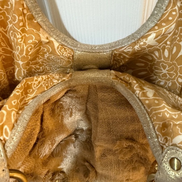 Sigrid Olsen Cotton Metallic Accent Linen Shoulder Bag Slouchy Design 16x10 - Picture 4 of 11